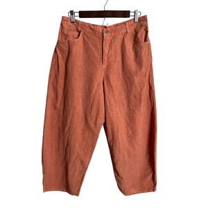 Lisa Bayne Hadley Barrel Leg Pant Natural Slub Garment Dyed in Mandari Womans 14